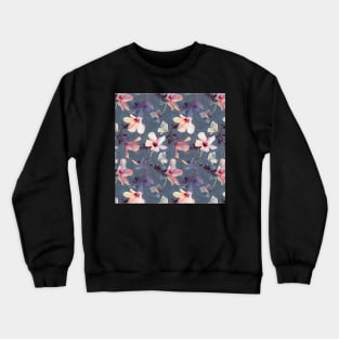 Butterflies and Hibiscus Flowers Crewneck Sweatshirt